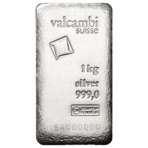 1 Kilo Valcambi Antique Finish Cast Silver Bar (New w/ Assay)