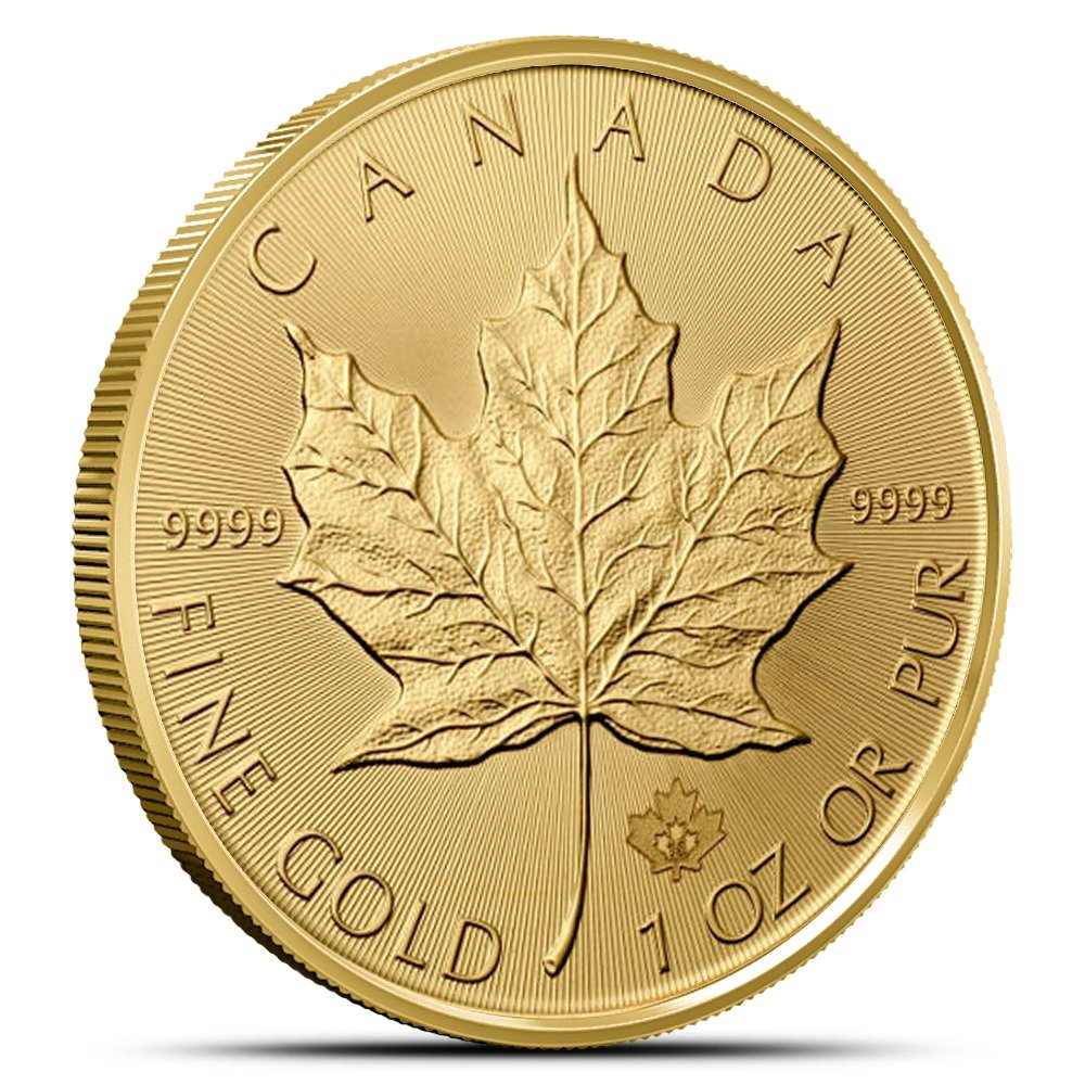 1 oz Canadian Gold Maple Leaf Coin (Random Year, .9999 Pure)