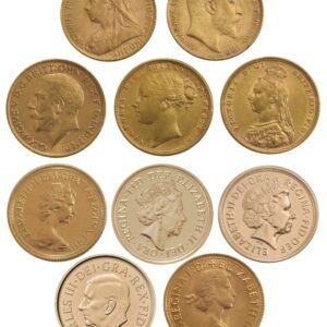 10 x Gold Sovereign Portrait Set Gift Boxed