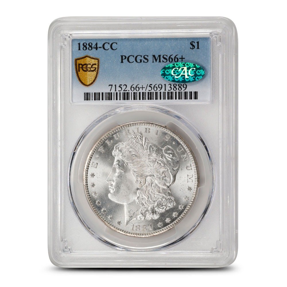 1884-CC Morgan Silver Dollar PCGS MS66+
