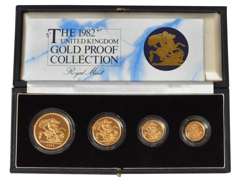1982 Proof Gold Sovereign 4 Coin Set Boxed