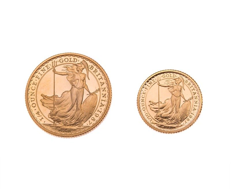 1987 Proof Gold Britannia 2 Coin Set Boxed - Image 2