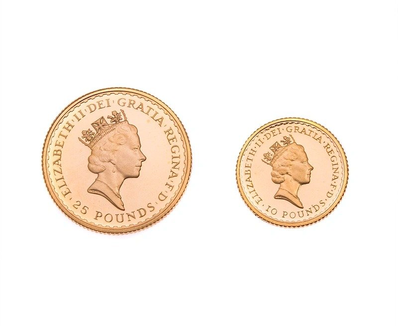 1987 Proof Gold Britannia 2 Coin Set Boxed - Image 3