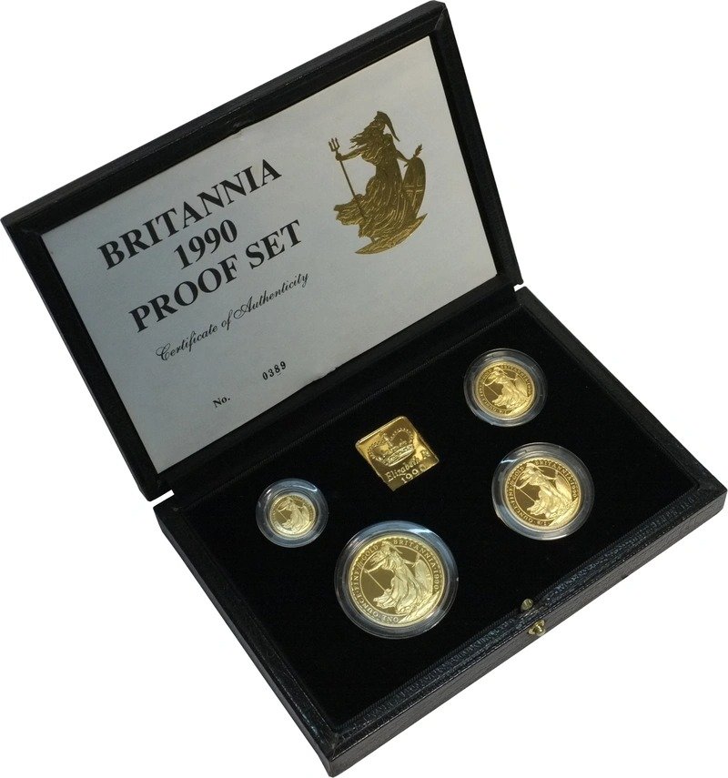 1990 Proof Gold Britannia 4 Coin Set Boxed