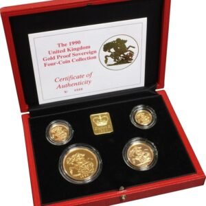 1990 Proof Gold Sovereign 4 Coin Set Boxed
