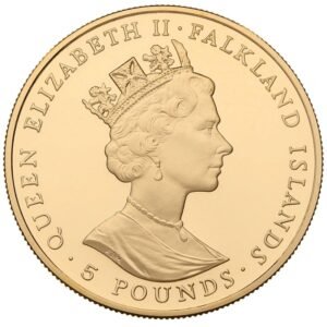 1991 Proof £5 Gold Crown Coin Falkland Islands Charles Diana 10th Wedding Anniversary Boxed