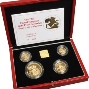 1991 Proof Gold Sovereign 4 Coin Set Boxed