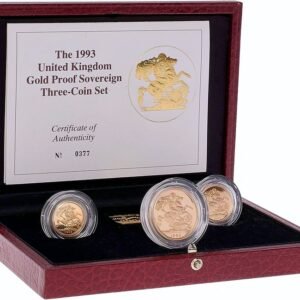 1993 Proof Gold Sovereign 3 Coin Set Boxed