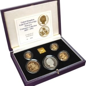 1993 Proof Gold Sovereign 4 Coin Set Pistrucci Centenary Collection Boxed