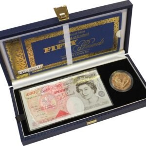 1998 Proof £5 Gold Crown Coin with £50 note Boxed