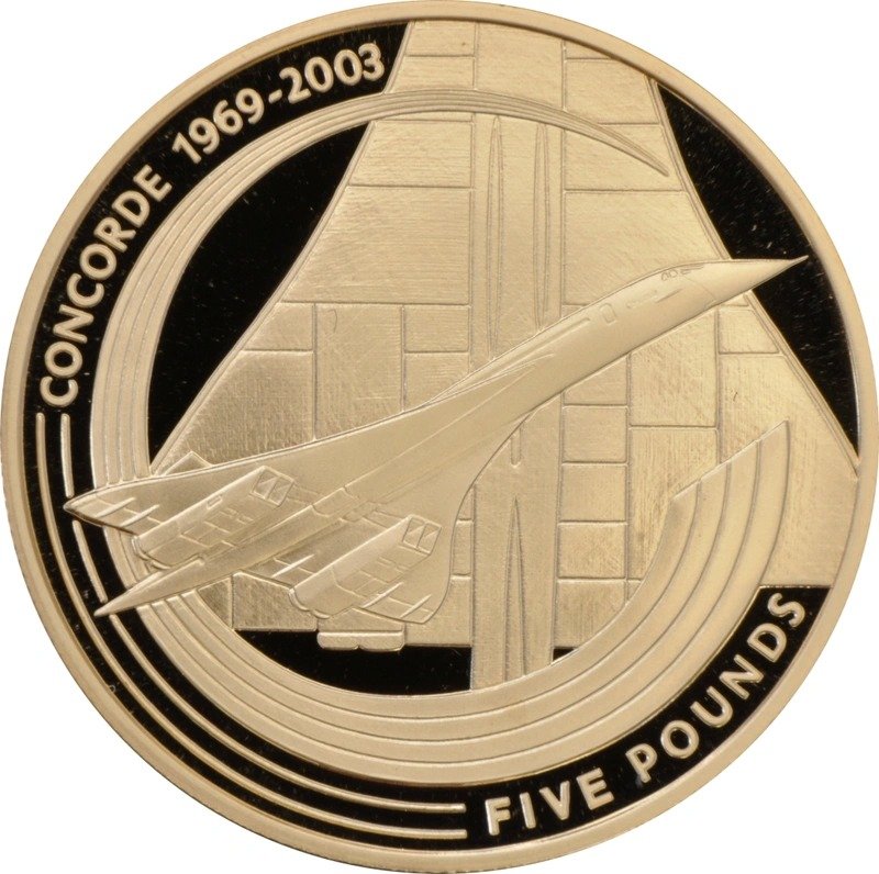 2003 Proof Gold Crown £5 Coin Concorde Boxed - Image 3