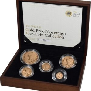 2012 Proof Gold Sovereign 5 Coin Set Boxed