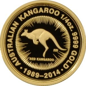 2014 1/4 oz Australian Kangaroo Gold Nugget Coin 25th Anniversary