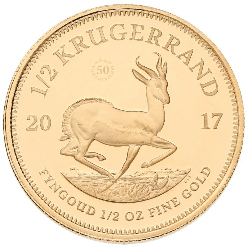 2017 Proof 1/2 oz Krugerrand Gold Coin 50th Anniversary Boxed - Image 2