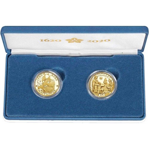2020 Proof American Gold 400th Anniversary of the Mayflower 2-Coin Set (Box + CoA) - Image 2