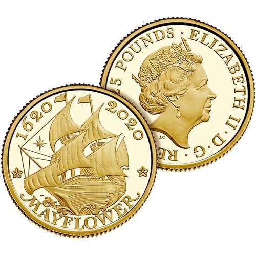 2020 Proof American Gold 400th Anniversary of the Mayflower 2-Coin Set (Box + CoA) - Image 4