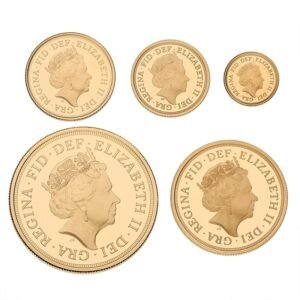 2020 Proof Gold Sovereign 5 Coin Set Fifth Head Boxed