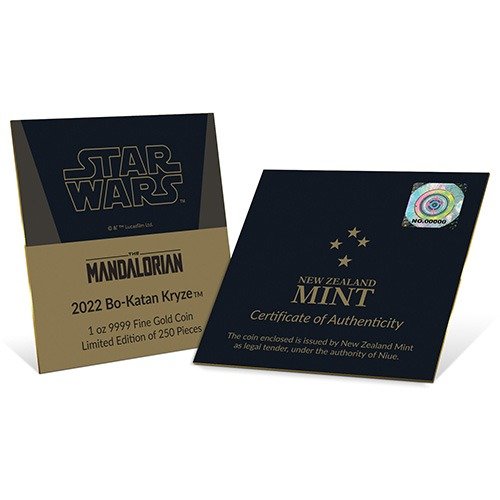 2022 1 oz Proof Niue Gold Mandalorian Bo-Katan Kryze Coin (Box + CoA) - Image 5