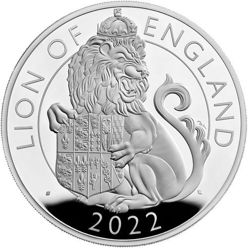 2022 10 oz Proof British Silver Tudor Beasts Lion of England Coin (Box + CoA)