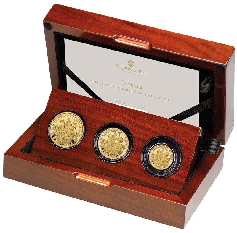 2023 Proof Gold Britannia 3 Coin Set Boxed