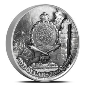 2024 5 oz Antique Niue Silver The Dragon Awakening and The Great Wall of China Coin (Box + CoA)