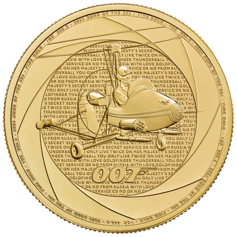2024 1 oz Six Decades of 007 Bond of the 1960s Gold Coin
