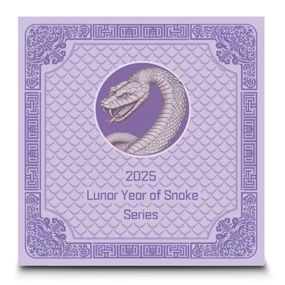 2025 5 oz Fiji Silver Snake Rectangular Coin (Box + CoA, Gilded) - Image 3