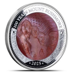2025 5 oz Proof Solomon Islands 100th Anniversary Mt Rushmore Silver Coin (Box + CoA)
