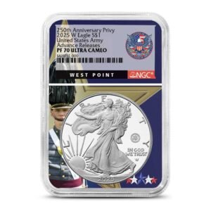 2025-W 1 oz Proof Army Privy American Silver Eagle Coin NGC PF70 UCAM Advanced Release