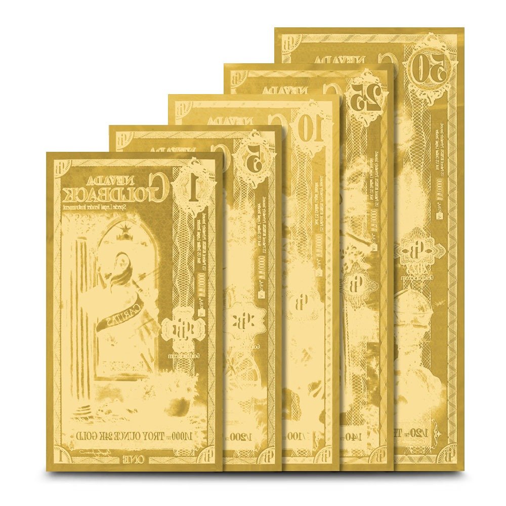 5 Piece Nevada Goldback Gold Note Set (Random Year, New) - Image 2