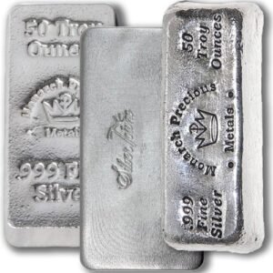 Buy 50 oz Silver Bars Online (Varied Condition, Any Mint)