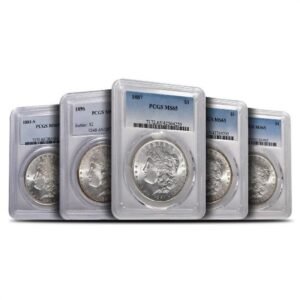Morgan Silver Dollar 5-Coin Set PCGS MS65 (1878-1904)