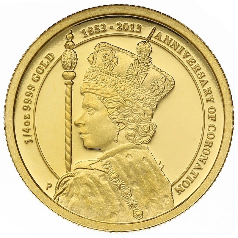 2013 1/4 oz Perth Mint 60th Anniversary of the Coronation of QEII Gold Proof Coin Boxed - Image 3