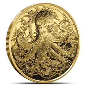 2025 1 oz Pitcairn Islands Gold Ocean Wonders Octopus Coin (BU)