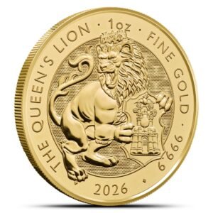 2026 1 oz British Gold Tudor Beasts Queen’s Lion Tube (10 Coins, BU)