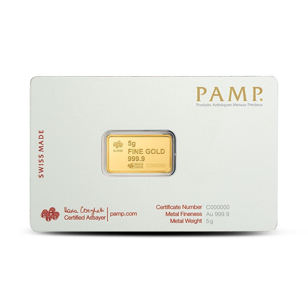 5 Gram PAMP Suisse America The Free Liberty Bell Gold Bar (New w/ Assay) - Image 2